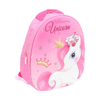 Ghiozdan gradinita oval 3D Unicorn, 35x26x10 cm