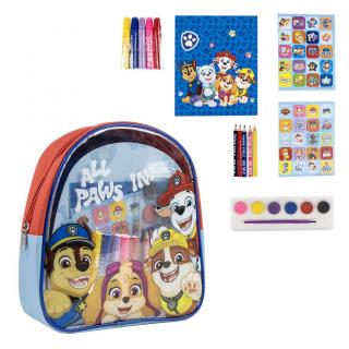 Ghiozdan gradinita Paw Patrol cu accesorii de desenat, 23x22x7 cm