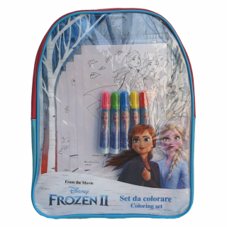 Ghiozdan transparent Frozen + accesorii, 32 cm