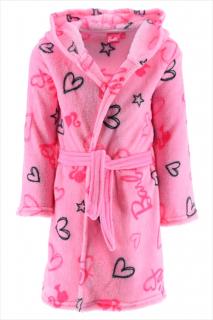 Halat baie cu gluga fleece coral Barbie