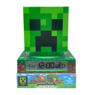 Lampa de veghe 3D, Minecraft, cu ceas si data, 15x13,5x13 cm