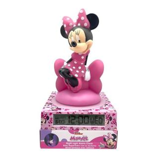 Lampa de veghe 3D, Minnie Mouse, cu ceas si data, 25x13,5x13cm