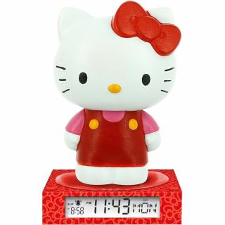 Lampa de veghe cu ceas si data Hello Kitty 3D, 21,4x13x13cm