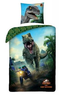 Lenjerie de pat microfibra copii Jurassic World , 2 piese 140x200 cm, 63x63 cm