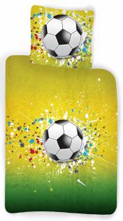 Lenjerii de pat copii Fotbal, 2 piese 100x140 cm, 40x45 cm