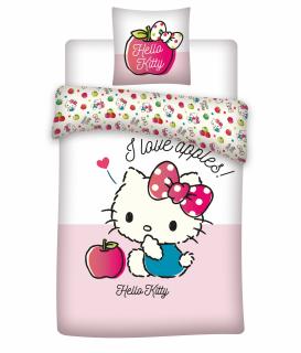 Lenjerii de pat copii, Hello Kitty Apple 2 piese 100x135, 40x60 cm