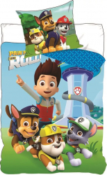 Lenjerii de pat copii, Paw Patrol, Roll 2 piese 100x135 cm, 40x60 cm