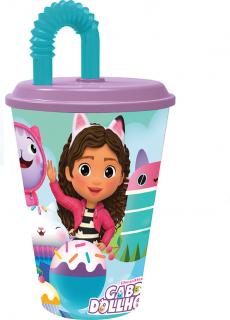 Pahar cu pai plastic Gabby s Dollhouse, 430 ml