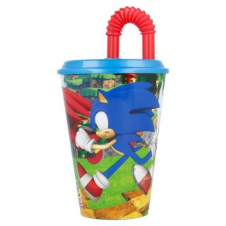 Pahar cu pai plastic Sonic, 430 ml