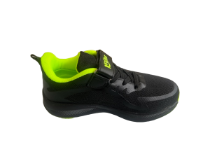 Pantofi sport pentru copii, material textil, negru verde