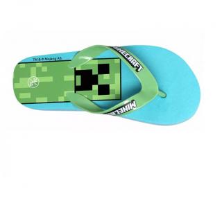 Papuci slapi flip flop, Minecraft, albastru