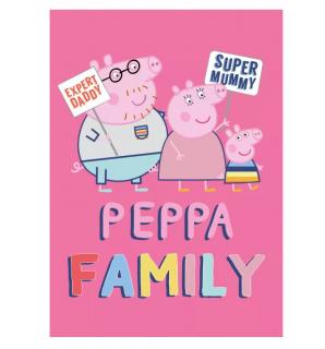 Patura polar Peppa Pig Family, 100x140 cm