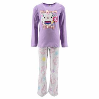 Pijama bumbac cu maneca lunga Gabby s Dollhouse, Meow Time