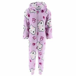 Pijama coral fleece, intreaga cu fermoar Gabby s Dollhouse