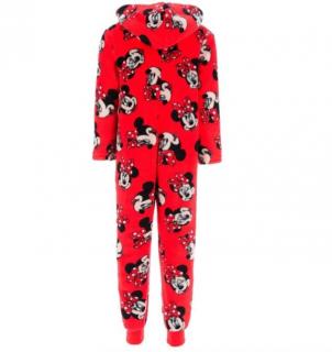 Pijama coral fleece, intreaga cu fermoar Minnie Mouse Disney