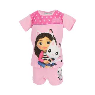 Pijama de vara cu maneca scurta, bumbac, Gabby s Dollhouse si Pandy Paws