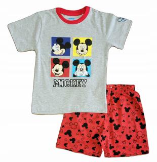 Pijama de vara cu maneca scurta, bumbac, Mickey Mouse Faces