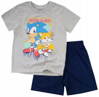 Pijama de vara cu maneca scurta, bumbac, Sonic Game Over