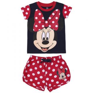 Pijama de vara cu maneca scurta din bumbac, Minnie Mouse Buline