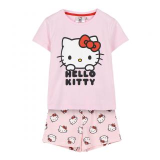 Pijama de vara, maneca scurta, bumbac, Hello Kitty