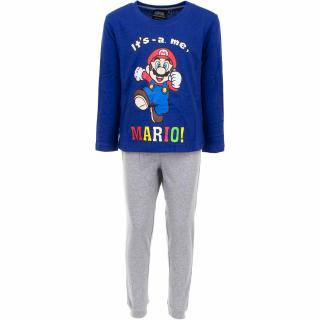 Pijama maneca lunga baieti, bumbac, Mario