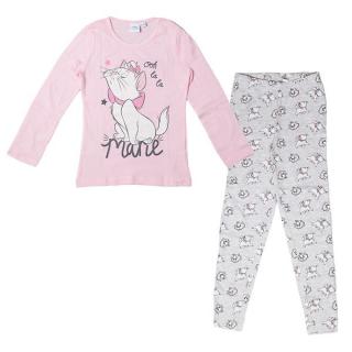 Pijama maneca lunga bumbac Maria Cat roz