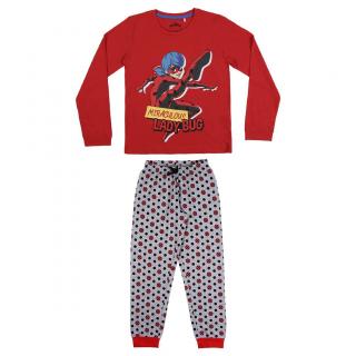 Pijama maneca lunga fete, bumbac, Ladybug