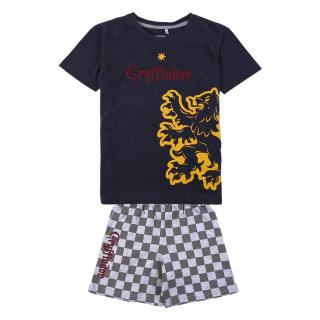 Pijama maneca scurta, bumbac, Harry Potter Gryffindor