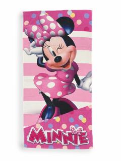 Prosop de plaja bumbac Minnie Mouse Dots, 140x70 cm