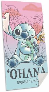 Prosop din bumbac Disney Lilo  Stitch Ohana, 140x70cm