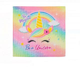 Prosop maini bumbac Rainbow Be a Unicorn 30x30 cm