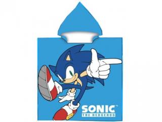Prosop poncho cu gluga Sonic The Hedgehog, 110x55 cm