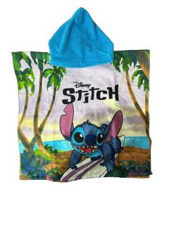 Prosop poncho microfibra, Lilo  Stitch Surf, 55 x 110 cm