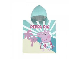 Prosop poncho poliester, Peppa Pig la plaja, 55x110 cm