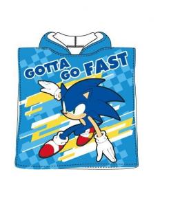 Prosop poncho poliester, Sonic Gotta Go Fast, 55x110 cm