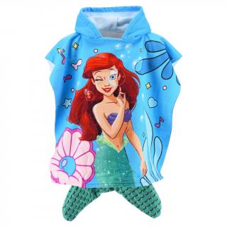 Prosop poncho poliester uscare rapida, Printesa Ariel, 55x110 cm