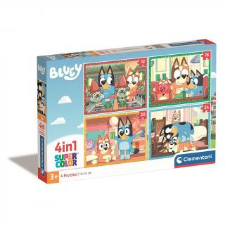 Puzzle carton Bluey play all day 4 in 1