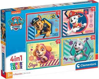 Puzzle carton Super Color, Paw Patrol 4 in 1
