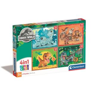 Puzzle Clementoni SuperColor - Jurassic World, 4 in 1