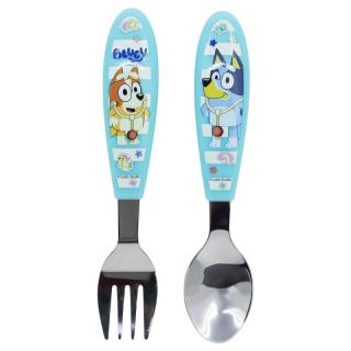 Set 2 tacamuri ergonomice, furculita si lingura pentru copii Bluey 9.4 cm