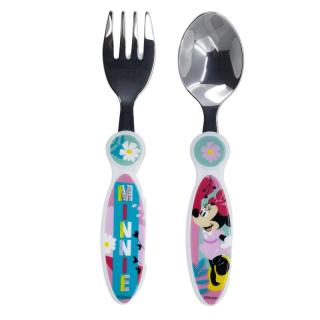 Set 2 tacamuri, furculita si lingura pentru copii Minnie Mouse, Being More Minnie 15.5 cm