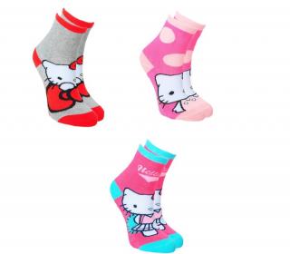 Set 3 perechi sosete antiderapante Hello Kitty