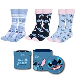 Set 3 perechi sosete groase in cutie cadou, Lilo  Stitch