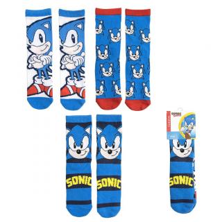 Set 3 perechi sosete lungi Sonic