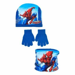 Set 3 piese iarna, caciula manusi si guler, Spiderman