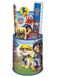 Set 7 rechizite Paw Patrol Knights, metalic, 24.5x14x7 cm