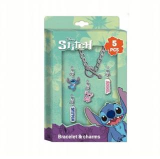 Set bratara metalica cu pandantive Stitch 5 elemente