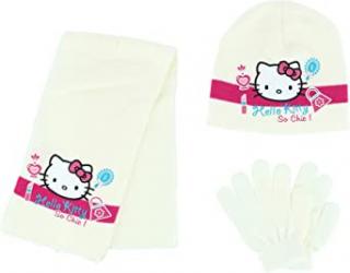 Set Caciula, fular si manusi Hello Kitty