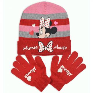 Set Caciula si manusi lumineaza in intuneric,Minnie Mouse Disney Inimioare