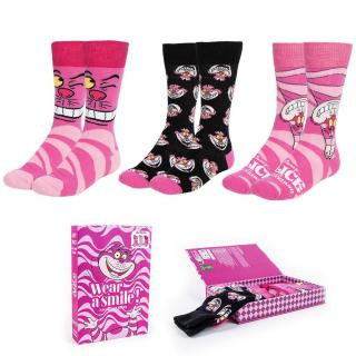 Set cadou 3 perechi sosete lungi Alice in Wonderland